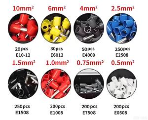 Geïsoleerde kabelklemmen krimptangset 8mm 12mm draadklemmen krimptangset 1200 stuks draadconnectoren met messing kabeloogjes design - Product Image 6