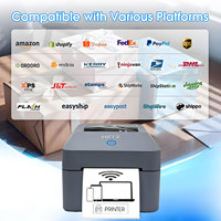 Printer Label Thermal Gudang 4 Inch 110mm untuk Pengiriman Ekspres Logistik, Printer Label Pengiriman Barcode USB Nirkabel