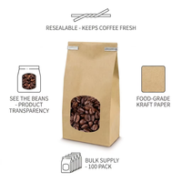 Fenêtre Sac de papier de cuisson Sac à pain avec fil de fer Snap Fastener Sacs à pain personnalisés