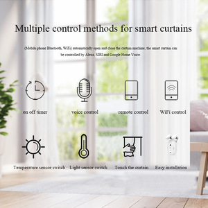 Moteur de rideau électrique intelligent Tuya <span class=keywords><strong>WiFi</strong></span> à commande vocale pour projets commerciaux certifiés CE et grossistes - Product Image 2