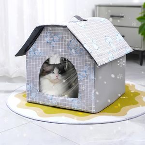 Cooling Cat House <b>Bed</b> for Outdoor Indoor Waterproof Insulated Cat House 9 Ice Packs Shelter Pet Folding <b>Portable</b> Cat House <b>Bed</b> - Product Image 1