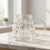 Tasse transparente en forme de pomme de pin, en verre borosilicate épais, design moderne et minimaliste, pour Americano glacé et Latte