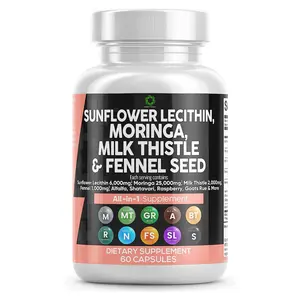 Private label Sunflower Lethicin,Moringa, milk Thistle&Fennel Seed Capsule.All-in-1 Supplement