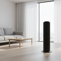 Diffuseur d'arômes en gros de 500 ml, diffuseur d'huile parfumée en forme de tour noire, machine de diffusion d'huile, commande par application, design simple, purificateur d'huile électrique