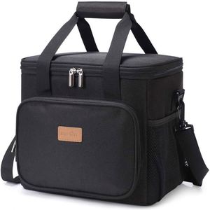 Custom Logo Oxford 600D Cooler Bag Insulated Polyester Picnic Lunch Thermal Travel Tote Shoulder Strap 30x22x21cm Geometric - Product Image 1