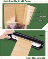 Imprimé personnalisé comestible biodégradable bolsas alimentaire café thé collation clair ziplock debout pochette emballage avec fenêtre logo imprimante