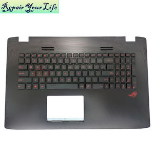 GL752 US UI Clavier rétro-éclairé pour ordinateur portable <span class=keywords><strong>ASUS</strong></span> GL752 <span class=keywords><strong>GL752VW</strong></span> 0KNB0-662GUI00 0KN0-RZ1UI13 Clavier avec repose-poignets noir Top Case - Product Image 2