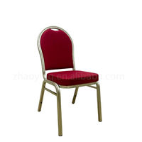 Siège arrière en tissu rouge Tube en aluminium Charivari Event Party Chair Restaurant Canteen Auditorium Chaise de banquet d'occasion au prix d'usine