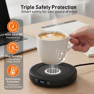 Papierbecherwärmer Kaffeekocher Tasse mit Auto-Abschaltfunktion Winter-Tee-Gadgets Kaffeegetränk Kabelloses Metall-WLAN-Ladegerät Geschenkset - Product Image 3