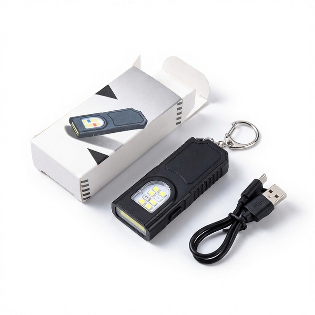 Night Riding Waterproof Rainproof Rechargeable Multifunctional LED Keychain for Promotion