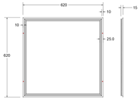 Lampu LED Rangka Grid Ceiling Tersembunyi Komersial 6060 6262, Lampu Rangka 2x2, Bodi Aluminium, Lampu Plafon Grid, Kontrol Cerdas