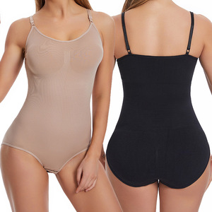 Soutien-gorge gainant une pièce pour femme, amincissant le ventre, boutonné, à entrejambe ouvert, rehausseur de fesses, avec bretelles réglables en nylon, pour le marché international - Product Image 2