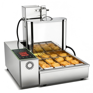 Fabricant automatique de beignets industriel utilisant une friteuse électrique commerciale avec mécanisme de retournement - Product Image 2