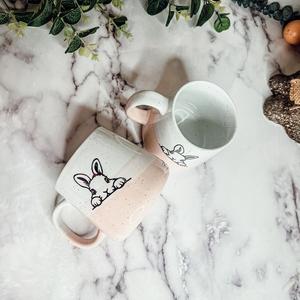 Factory Directly Sell Easter Double Mould Super Cute <b>Rabbit</b> Design Home Used Stoneware Water Ceramic Mug - Product Image 5