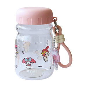 Zuo Mu Sanrio Glass <b>Cup</b> My Melody 300ml Portable Water Bottle With Lid And Straw For School Kids Gift - Product Image 2