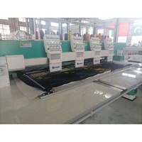 Machine à broder plate industrielle Dahao à 4 têtes et 9 aiguilles, 12/15 aiguilles, pour logos et patchs personnalisés sur tissus
