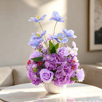 Fleurs artificielles en soie faites à la main de style frais pour la décoration d'hôtels, de maisons d'hôtes, de salons, de tables basses et de présentoirs pour la zone TV