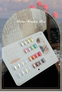 Nuevo Set de Regalo de 24 Colores de Purpurina para Uñas en Caja de Madera Redonda/Cuadrada Retro, Polvo de Efecto Espejo Súper Brillante Transparente como el Hielo - Product Image 6