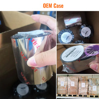 Pita Printer Transfer Termal Tinta Kompatibel Label Industri untuk Printer Barcode 110mm X 300m Gulungan Pita Wax Resin