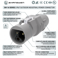 IP67 20A 250V 3-poliger Weiblicher Stromanschlusskabelbaum UL94 V0 Kupferkontakte 3 Adern * 2,5mm² Querschnitt