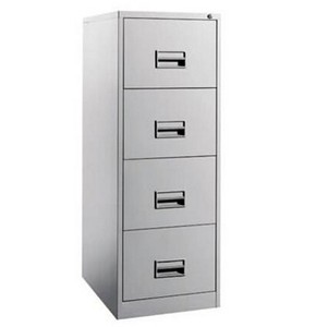 Armoire de classement métallique pliable moderne à 4 tiroirs avec rangement pour cartes d'indexation H1320xL460xP620mm - Product Image 1