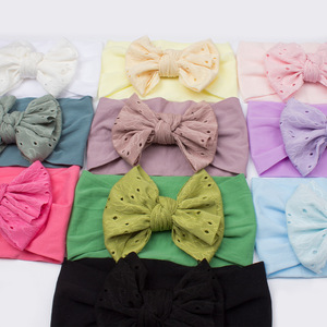 Nouveau-né infantile tête Wrap chapeau dentelle arc coton bandeaux et arcs pour tout-petit bébé garçons et filles - Product Image 3