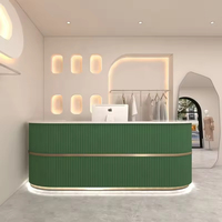 Bureau de réception rectangulaire moderne et minimaliste en MDF, taille personnalisable, couleur au choix, écologique, durable, avec logo personnalisé pour hôpital, maison, bar