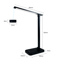 Lampe de Bureau LED Tactile Nordique Portable 5 Températures de Couleur, Dimmable avec Chargeur USB pour Lecture