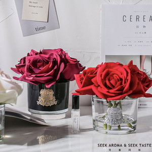 Flor Artificial Rosa Hesshes en Florero de Vidrio, Decoración de Interiores, Ambientador, Regalo para Dormitorio - Product Image 2