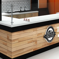 Kiosques de restauration en bois classiques Pioneer pour centre commercial, avec un design moderne et attrayant pour une utilisation commerciale