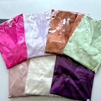 Robe Kimono en Satin Personnalisée pour Femme, Grande Taille, Couleur Unie, Peignoir de Demoiselle d'Honneur, Robe Courte de Mariage pour Fête et Cérémonie, Vente en Gros