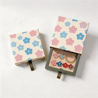 Boîte à bijoux avec plateau flottant transparent, boîte cadeau coulissante avec ruban, emballage pour accessoires, boucles d'oreilles, breloques, bagues