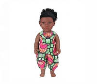 18Cm Vinilo Juguetes Simulación Bebe Doll Set African American Reborn Baby Dolls Realista Black Girl
