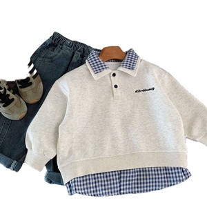 Nouvelle collection automne 2025 : <span class=keywords><strong>Sweat</strong></span>-shirt décontracté pour garçons, ensemble deux pièces à col <span class=keywords><strong>double</strong></span>, style polo, tendance et polyvalent - Product Image 5