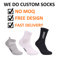 Vente chaude Logo Jacquard Personnalisé Blanc Noir Hommes Tube Coton Chaussettes De Sport Sox Crew Sport Chaussettes Stock Lot
