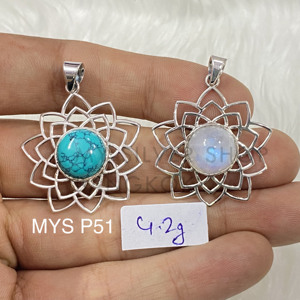 Colgante de plata 925 con piedras preciosas Colgantes finos hechos a mano - Product Image 1