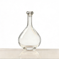 Bouteille de vin en verre transparent vide, personnalisée, de grande capacité, de forme ronde, pour la sérigraphie, pour le rhum, la vodka, le whisky, le brandy