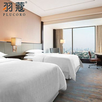 Parure de draps d'hôtel 4 pièces en coton et lin 400TC, non jetables, couleur unie, design moderne, couleurs et logo personnalisables, pour usage domestique – Meilleures ventes
