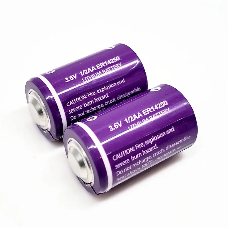 Großhandel Cylindrica Primär Li-SOCI2 1/2AA Größe Zelle 12ah 3.6v er14250 er14250h Lithium batterie für Gas wasserzähler