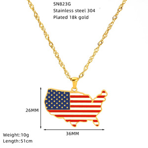 Collar <span class=keywords><strong>con</strong></span> Dije <span class=keywords><strong>de</strong></span> Moda, Chapado en Oro <span class=keywords><strong>de</strong></span> 18k, Acero Inoxidable 304 y Esmalte, Collar <span class=keywords><strong>con</strong></span> Dije en Forma <span class=keywords><strong>de</strong></span> <span class=keywords><strong>Mapa</strong></span> del Mundo, Joyería <span class=keywords><strong>de</strong></span> Alta Calidad - Product Image 6