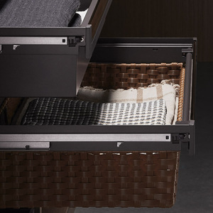 Cooper Glass Latte PVC Rattan Storage <b>Basket</b> Rectangular Durable Clothes Organizer <b>Wardrobe</b> Drawer Pull-out - Product Image 1