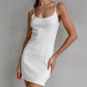 Pyjamas en stock, vêtements de nuit pour femmes, robe de nuit douce, robes de nuit en coton 100%, chemises de nuit en jacquard tricoté, vêtements de nuit <span class=keywords><strong>sexy</strong></span> - Product Image 1