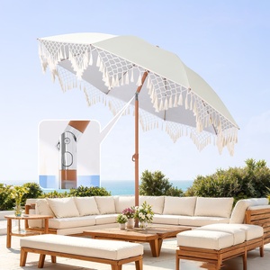 Parasol de jardin écologique avec pompon et long manche, design Art <span class=keywords><strong>Déco</strong></span> pour balcon, terrasse, bord de mer - Product Image 3