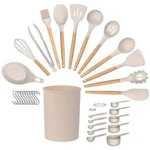 Rayshine 33 pcs sang trọng không dính Silicone BPA miễn phí tiện ích nhà bếp đồ nấu nướng đồ dùng thiết lập