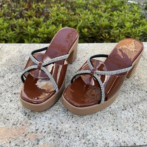 Zapatillas <span class=keywords><strong>de</strong></span> Casa <span class=keywords><strong>de</strong></span> otoño para mujer, piel <span class=keywords><strong>de</strong></span> oveja, punto, Boca <span class=keywords><strong>de</strong></span> <span class=keywords><strong>pescado</strong></span>, Peep Toe, patrón <span class=keywords><strong>de</strong></span> leopardo, <span class=keywords><strong>chanclas</strong></span> decorativas con lazo ajustable - Product Image 3