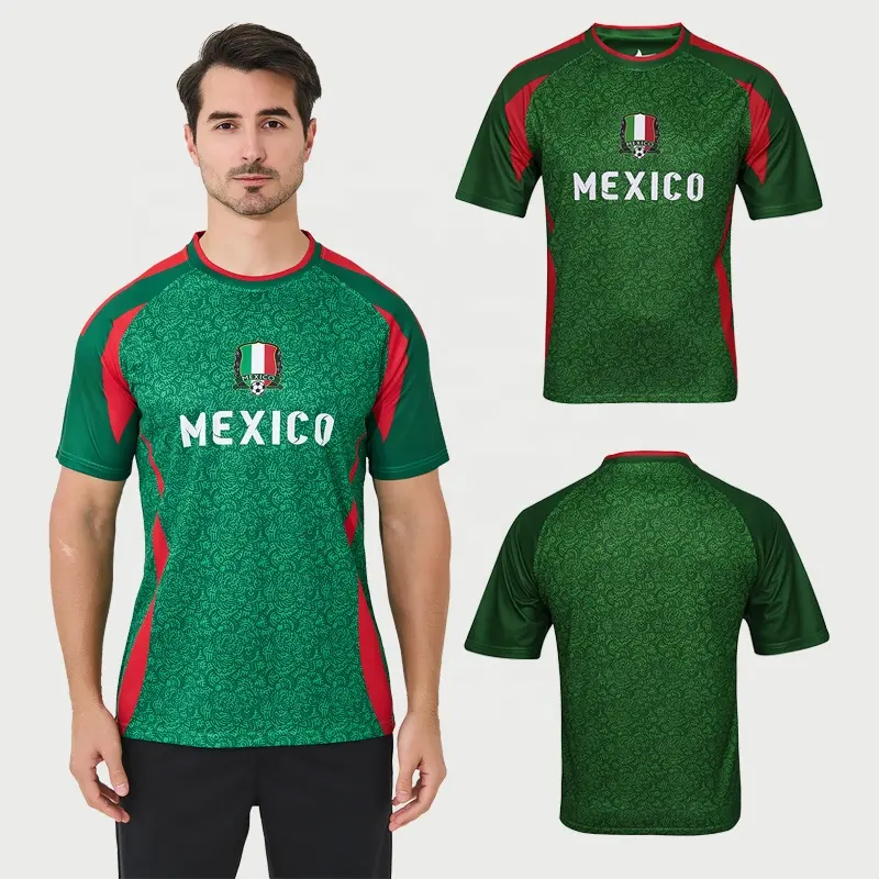 La última camiseta de manga corta original de la Copa América de México, camiseta de fútbol, ropa de fútbol transpirable al por mayor de México