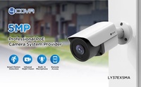 Caméra de surveillance IP filaire PoE 5 mégapixels UHD avec détection AI des personnes et des véhicules, caméra bullet de sécurité extérieure, caméra IP réseau CCTV 5MP