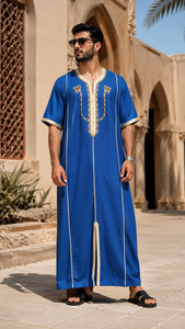 Qamis <span class=keywords><strong>Homme</strong></span> CCY, Kaftan Marocain Brodé Or, Djellaba Arabe, <span class=keywords><strong>Tenue</strong></span> de Prière Islamique pour l'Aïd, Ramadan, Arabie Saoudite, <span class=keywords><strong>Dubaï</strong></span>, Afrique - Product Image 3