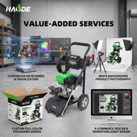 Nettoyeur haute pression portable à gaz 3400 PSI avec roues de 10 pouces pour allées et trottoirs