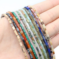 Pierres naturelles Agate indiennes pour la fabrication de bijoux, rectangulaires, colorées, 2x4MM, perles en vrac, puissance de guérison, livraison gratuite